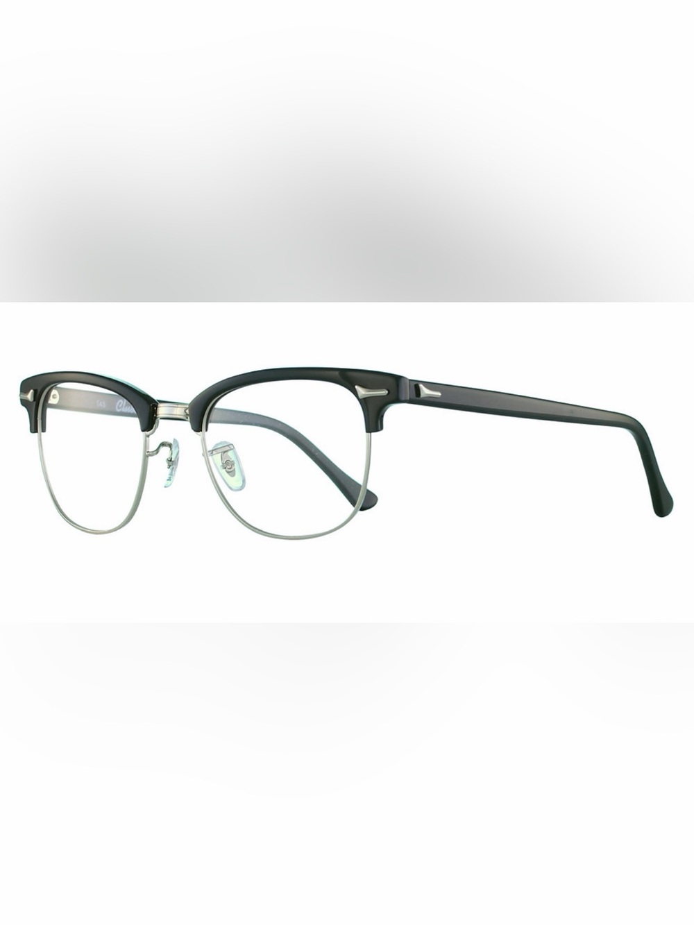 Artcraft Black and Silver Clubmaster Style Eyeglasses